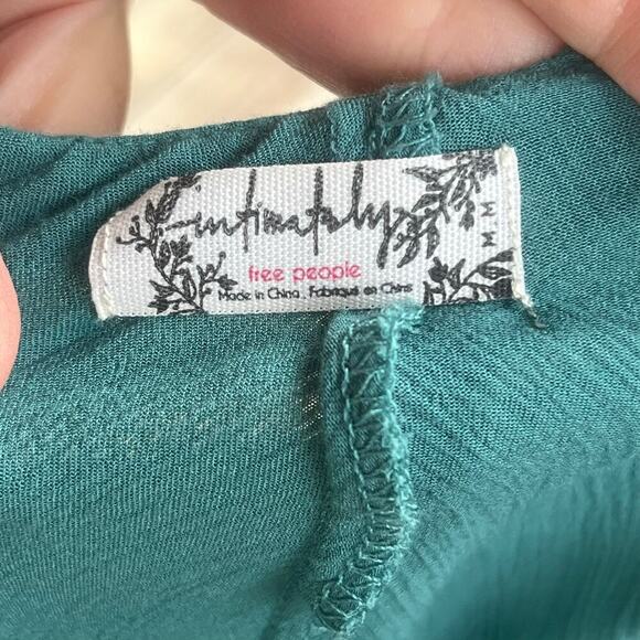 Free People Intimately Green Scoop Neck Layered Tank Top Size M - Picture 4 of 6